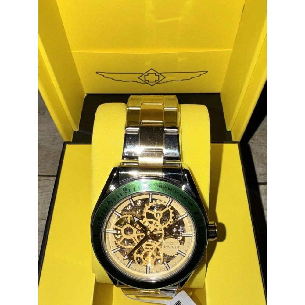 WATCH IT WORK! Mens Invicta Objet D Art Automatic W/Skeleton Dial 43mm SHARP!
